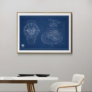 Luxury Watch Blueprint Art – Contemporary Horology Print ( 13in x 19in )